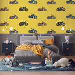 FARU | טפט אופנועים על רקע צהוב