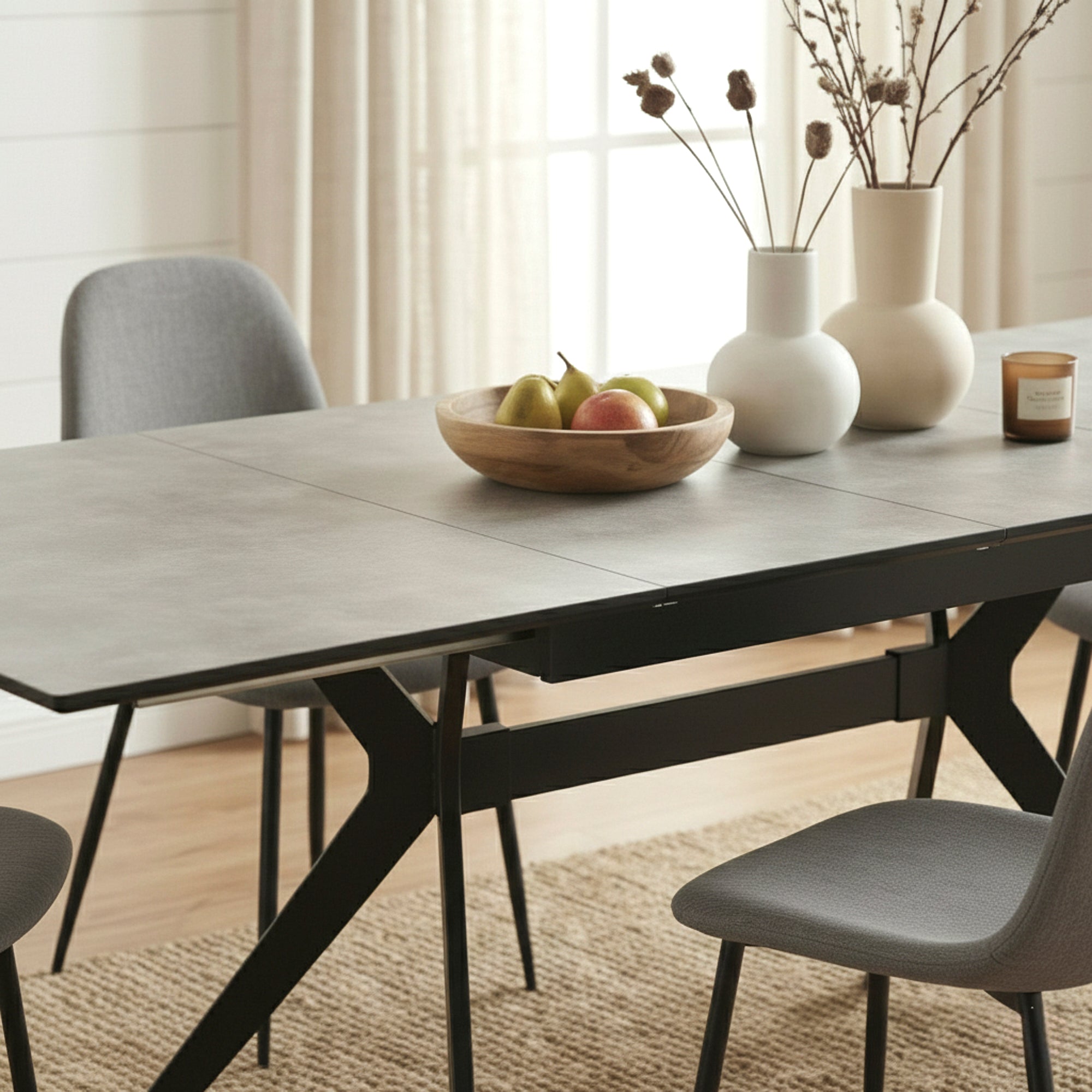 INGARO | שולחן אוכל מלבני 120/80 ס"מ, נפתח ל-200 ס"מ, עד 8 סועדים