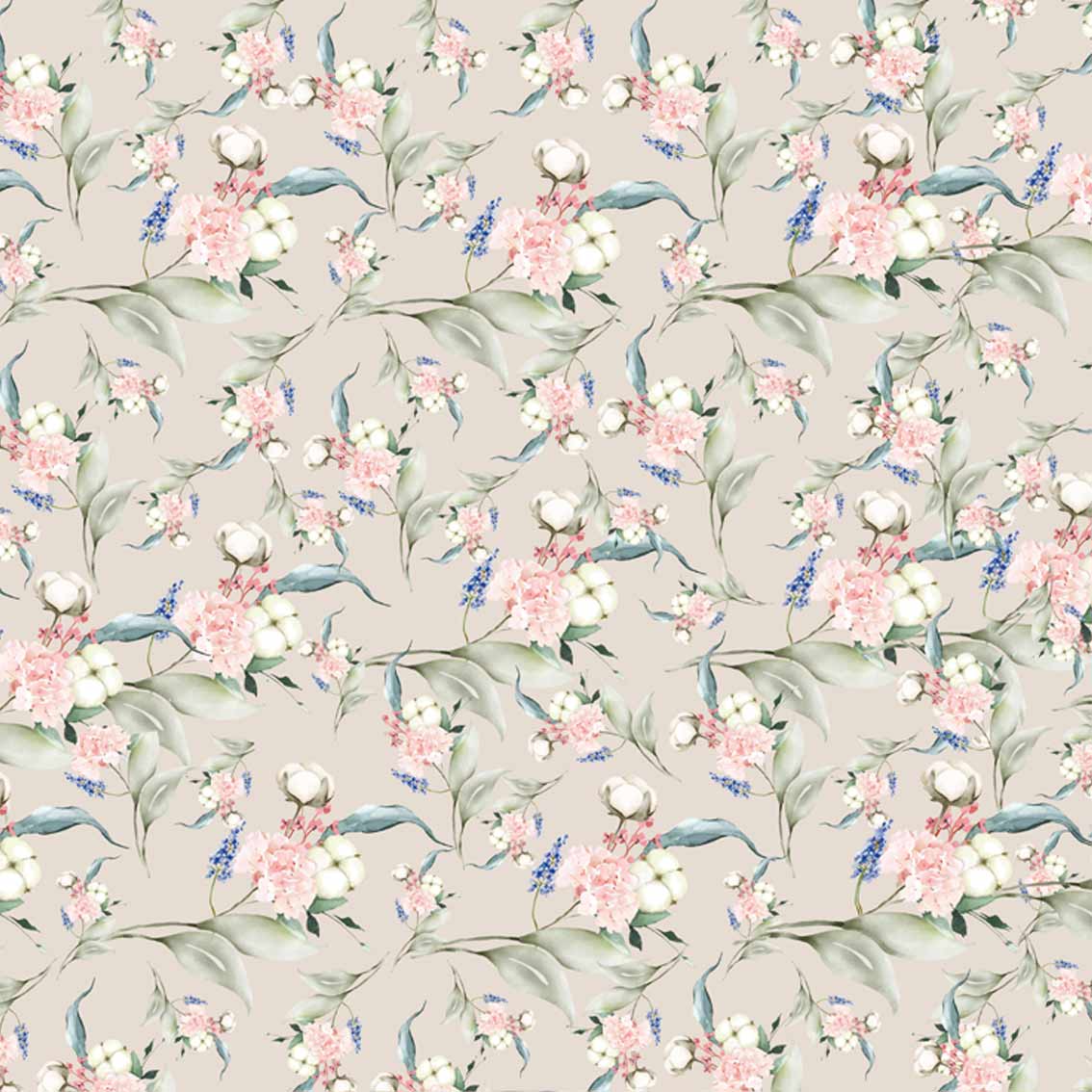 GINOF | טפט פרחים עדין בגווני פסטל