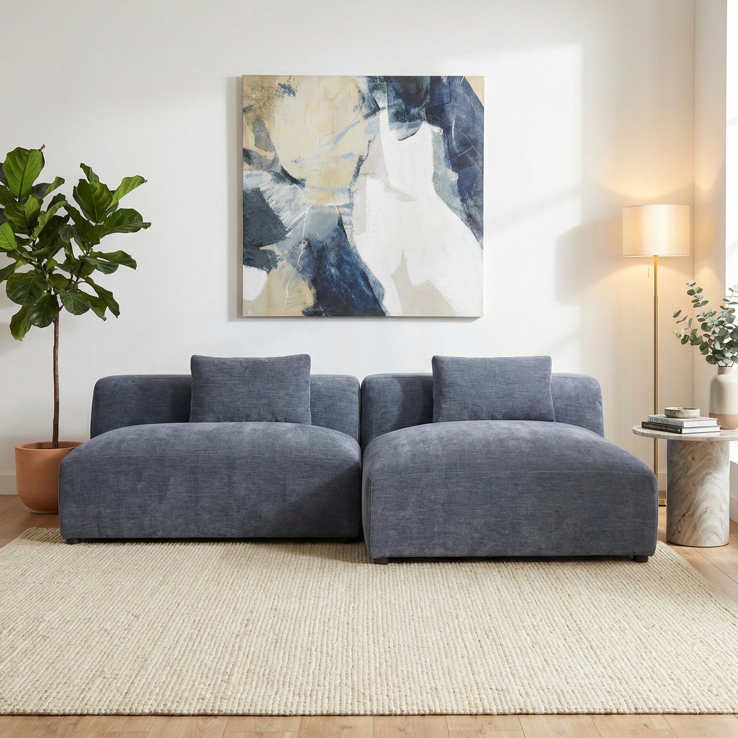 STARNAS | ספת שזלונג מודרנית מרופדת בבד אריג