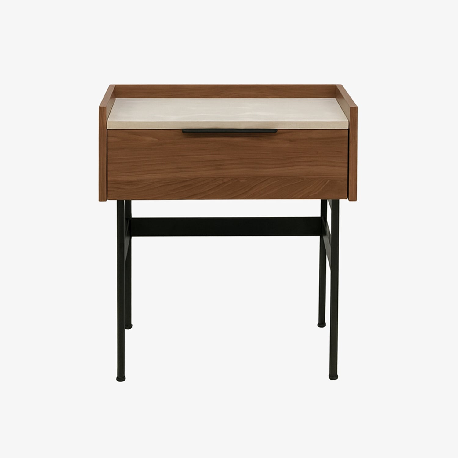 ASATR | שידת לילה מעץ, 40/45 ס"מ, עם מגירה ומגש עליון