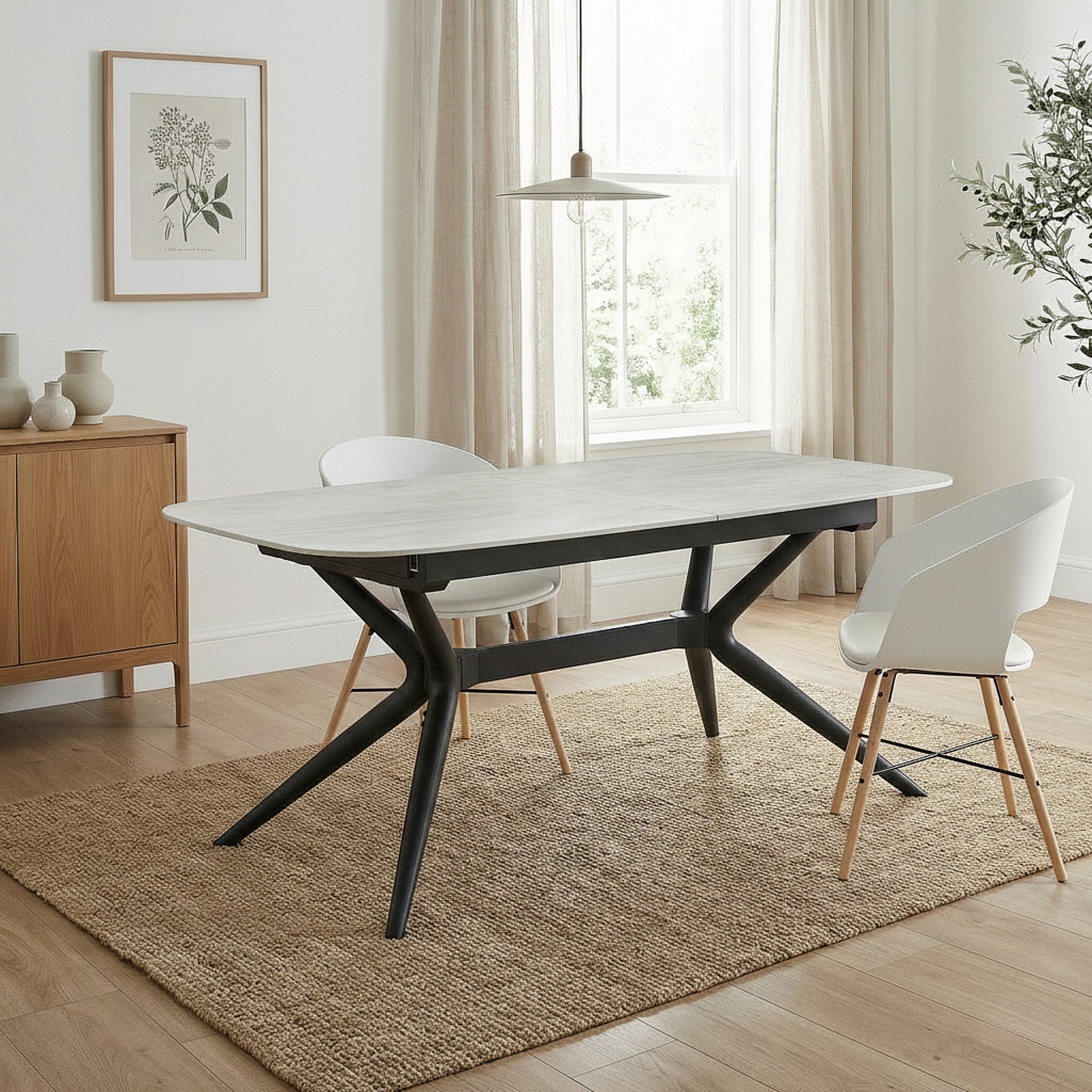 EDAM | שולחן אוכל מלבני 180/90 ס"מ, נפתח ל-240 ס"מ, עד 10 סועדים