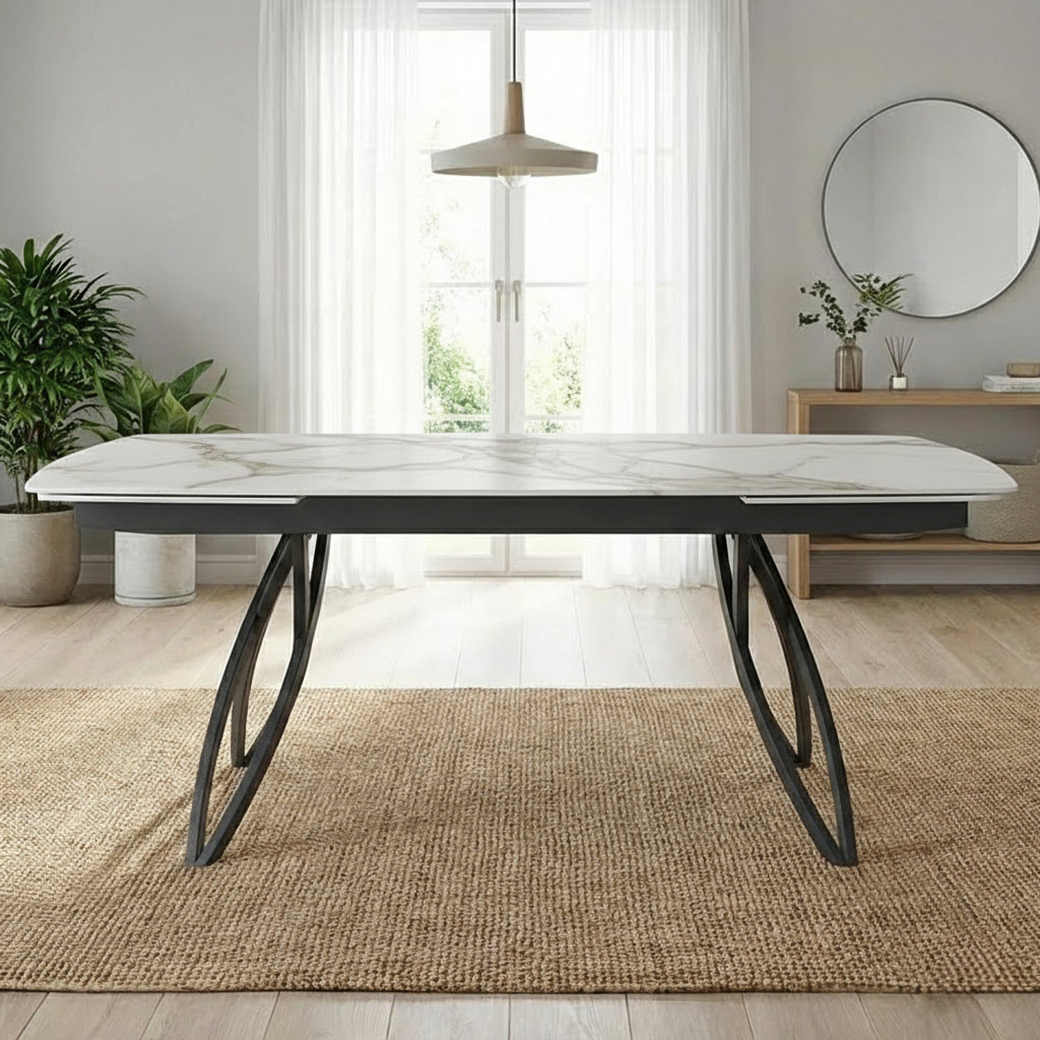 BERGLY | שולחן אוכל מלבני 200/95 ס"מ, נפתח ל-300 ס"מ, עד 14 סועדים