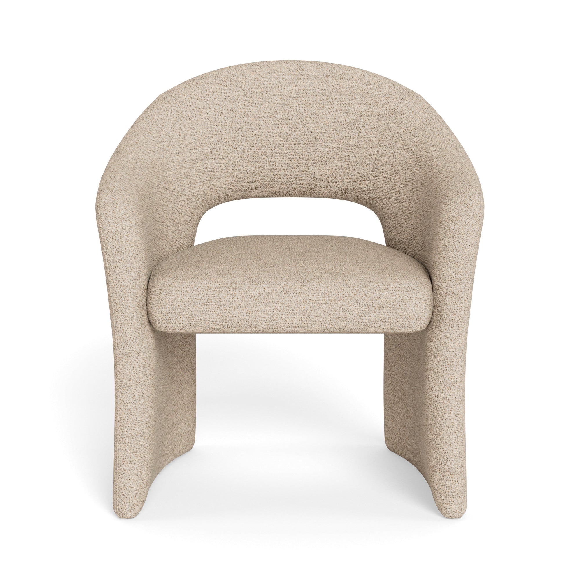 BRICKO | כיסא מרופד בבד בוקלה עם משענות יד - KUALA