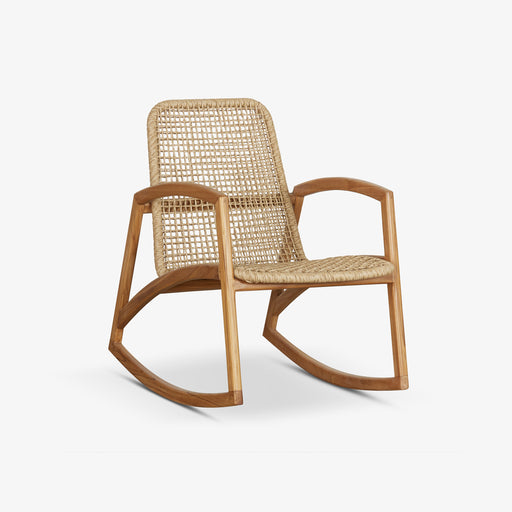 מעבר לעמוד מוצר KYLE | כיסא נדנדה עשוי עץ טיק בשילוב ראטן