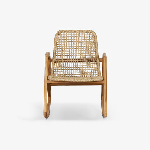 מעבר לעמוד מוצר KYLE | כיסא נדנדה עשוי עץ טיק בשילוב ראטן