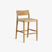 תמונה מזווית מספר 1 של המוצר CINTIA BAR STOOL | כיסא בר מעוצב מעץ בשילוב ראטן בגוון טבעי בהיר
