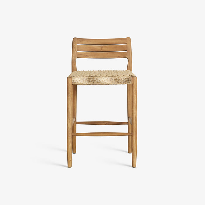 CINTIA BAR STOOL | כיסא בר מעוצב מעץ בשילוב ראטן בגוון טבעי בהיר
