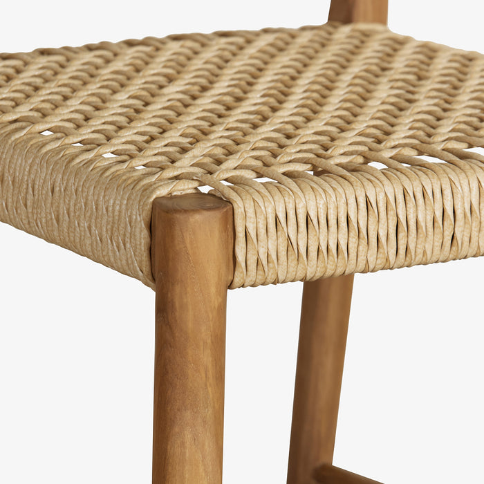 CINTIA BAR STOOL | כיסא בר מעוצב מעץ בשילוב ראטן בגוון טבעי בהיר