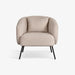 תמונה מזווית מספר 2 של המוצר MARGO | כורסא מעוצבת בגוון ורדרד, בשילוב רגלי ברזל שחורות