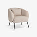 תמונה מזווית מספר 1 של המוצר MARGO | כורסא מעוצבת בגוון ורדרד, בשילוב רגלי ברזל שחורות