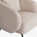 תמונה מזווית מספר 10 של המוצר MARGO | כורסא מעוצבת בגוון ורדרד, בשילוב רגלי ברזל שחורות