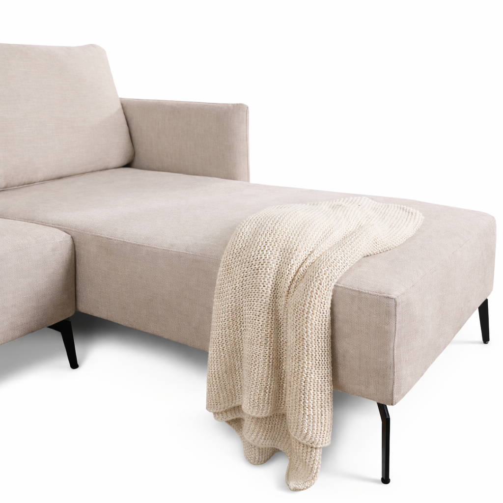 GINORI | ספת שזלונג מרופדת בבד אריג, 240 ס"מ - KUALA