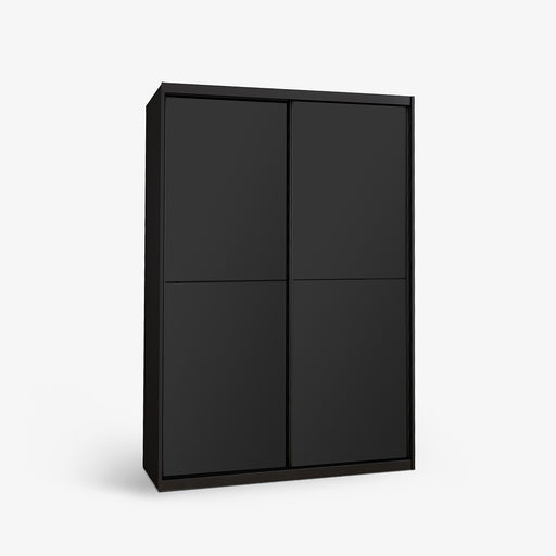 מעבר לעמוד מוצר Lieksa | ארון הזזה עם חזיתות זכוכית שחורה