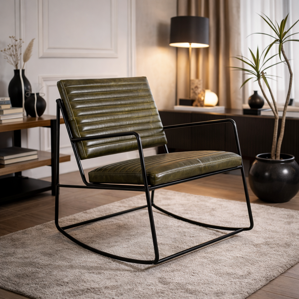 DUSTO | כורסא מתנדנדת מרופדת עור - KUALA