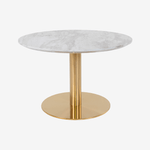 ZEMI | שולחן סלון עגול משיש ומתכת, קוטר 70 ס"מ