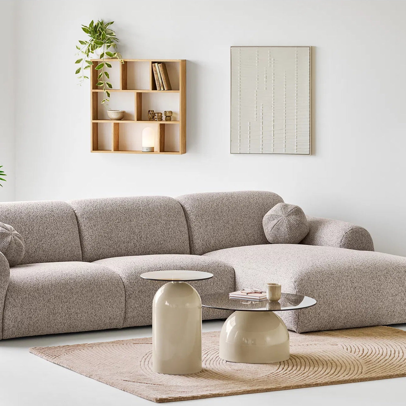 RAST | שולחן סלון עגול ממתכת וזכוכית, קוטר 70 ס"מ