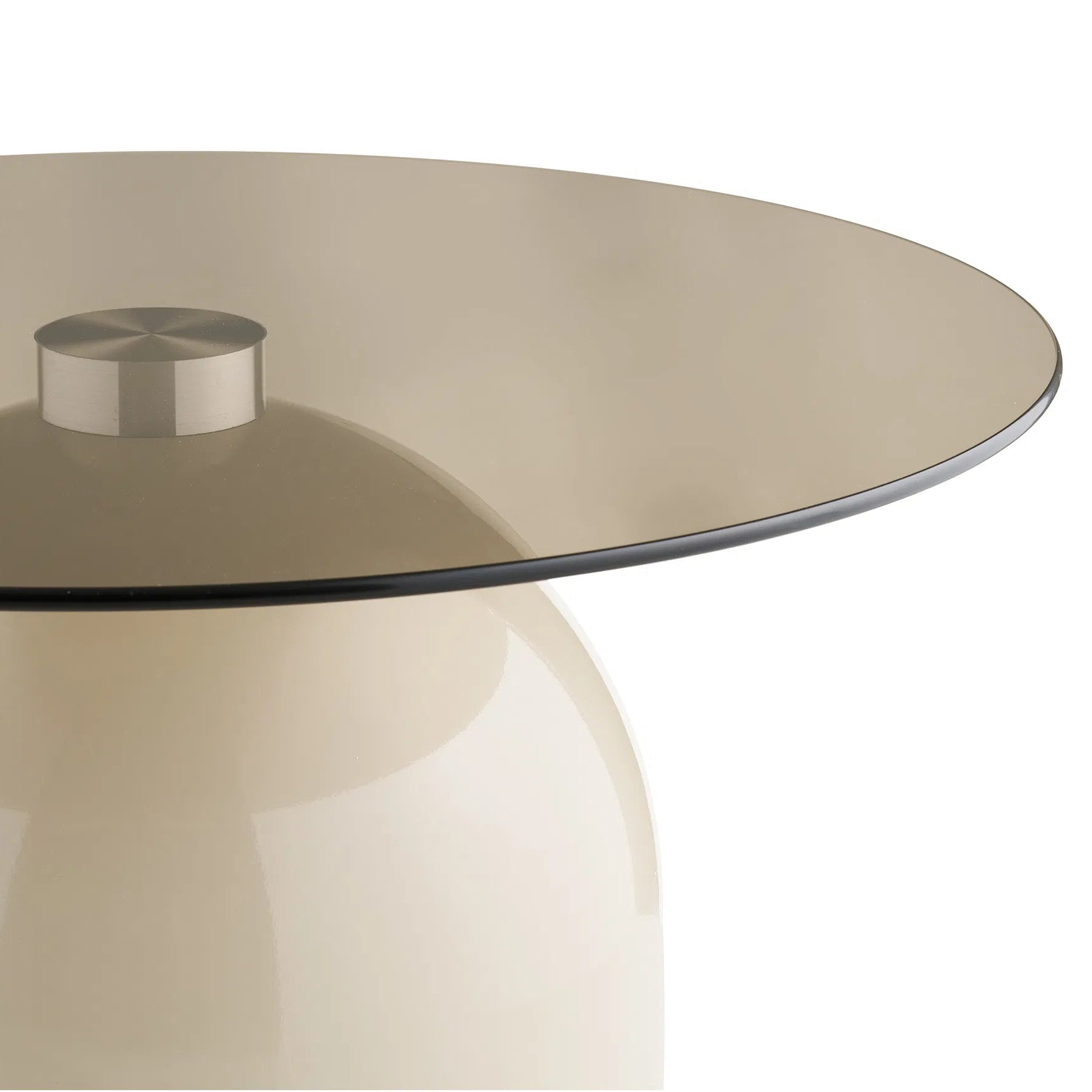 RAST | שולחן סלון עגול ממתכת וזכוכית, קוטר 70 ס"מ