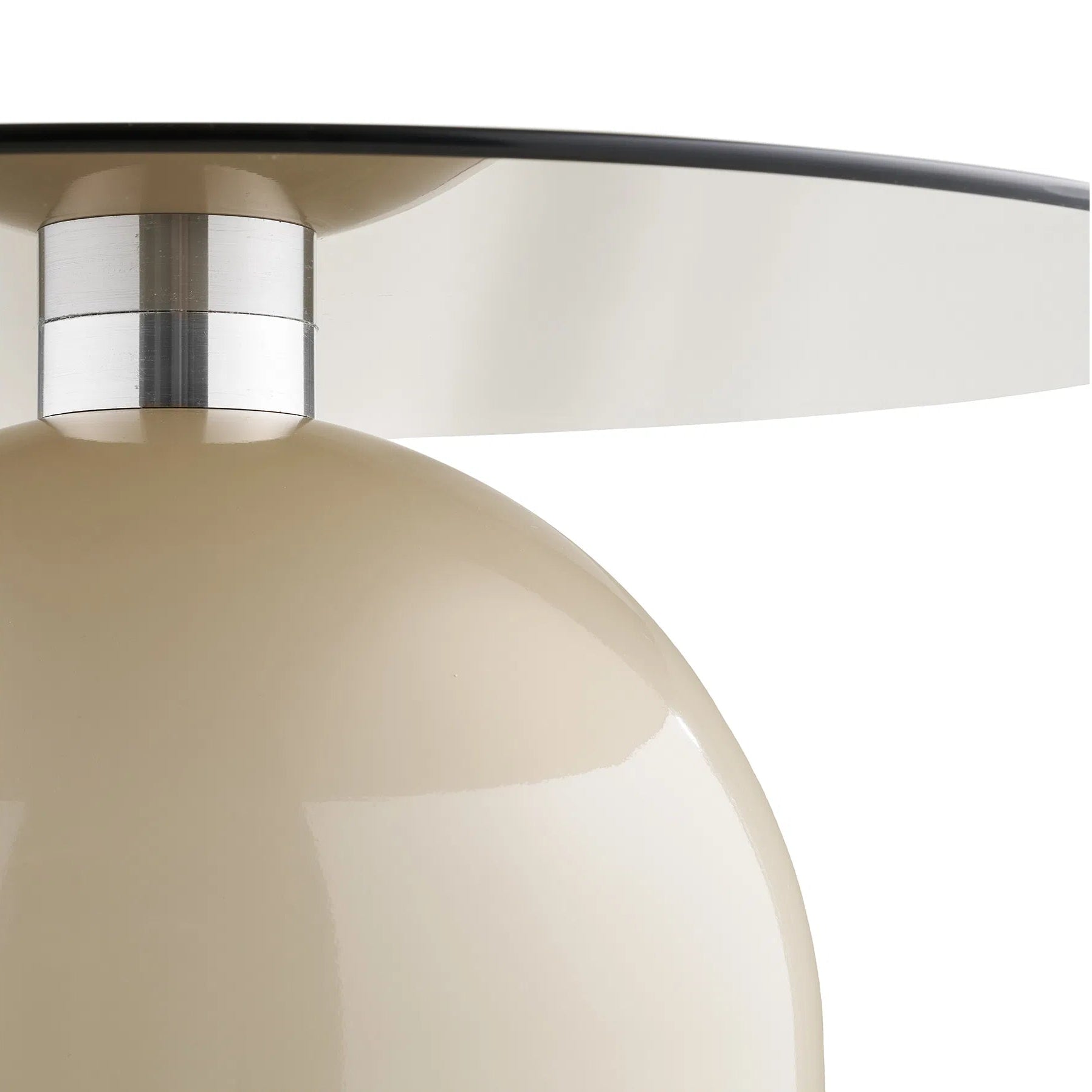 RAST | שולחן סלון עגול ממתכת וזכוכית, קוטר 70 ס"מ