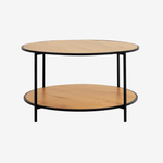 GLEZA | שולחן סלון עגול ממלמין ומתכת, קוטר 80 ס"מ