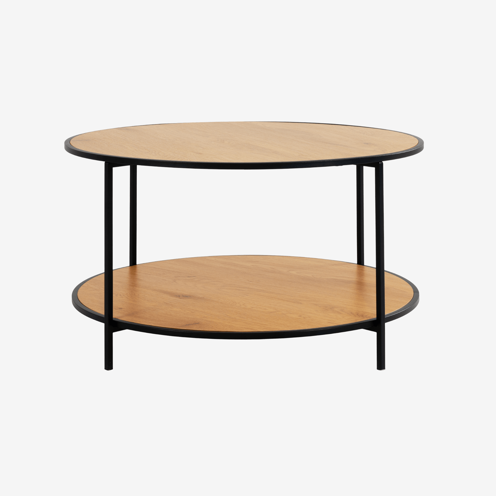 GLEZA | שולחן סלון עגול ממלמין ומתכת, קוטר 80 ס"מ בגוון טבעי