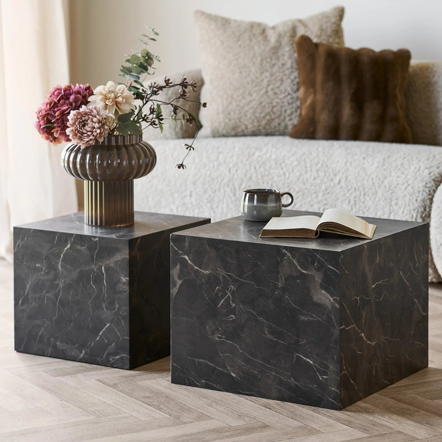 RESIRI | סט שולחנות סלון ריבועיים ממלמין