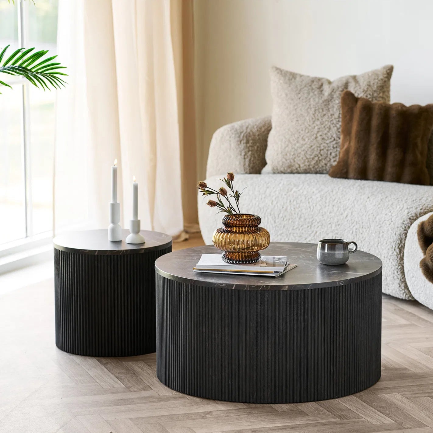 BANE | שולחן צד עגול ממלמין, קוטר 45 ס"מ