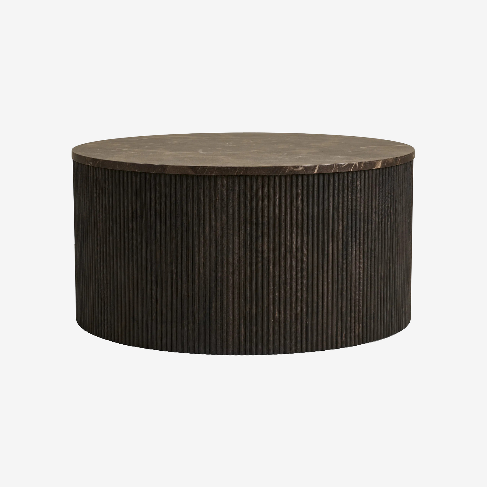 BINOTE | שולחן סלון עגול מעץ ומלמין דמוי שיש, קוטר 80 ס"מ