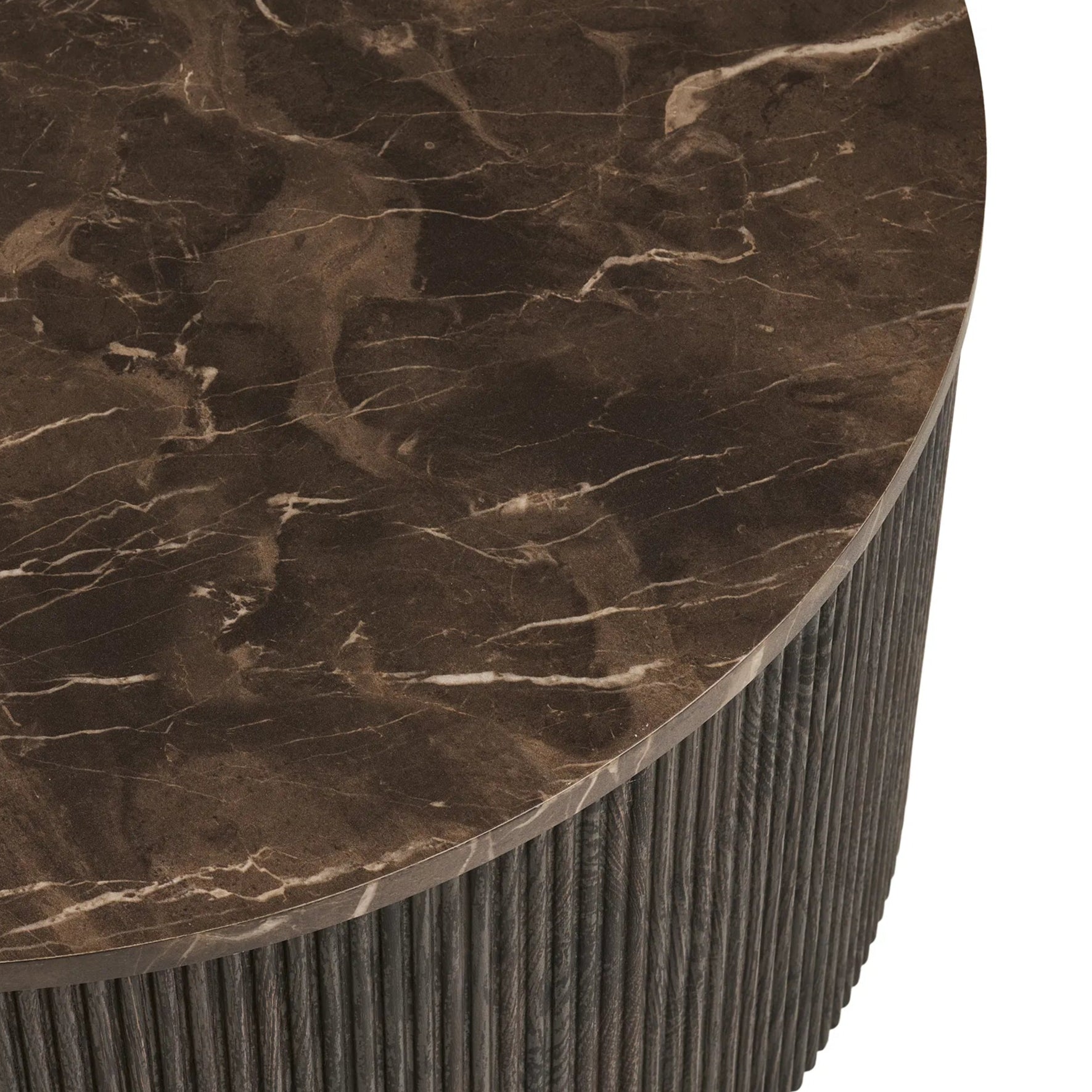 BINOTE | שולחן סלון עגול מעץ ומלמין דמוי שיש, קוטר 80 ס"מ - KUALA