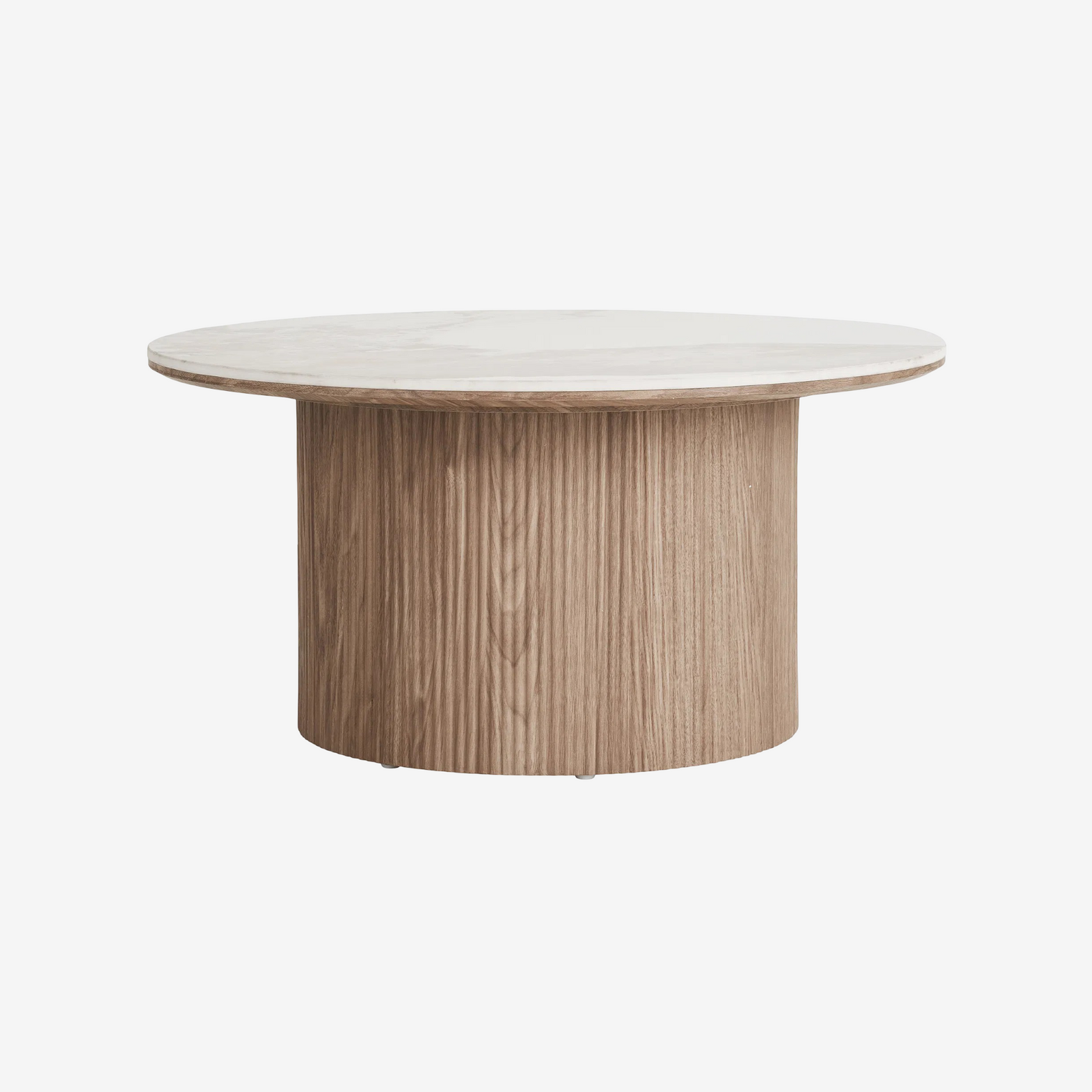 NIMEBO | שולחן סלון עגול מקרמיקה ועץ, קוטר 80 ס"מ