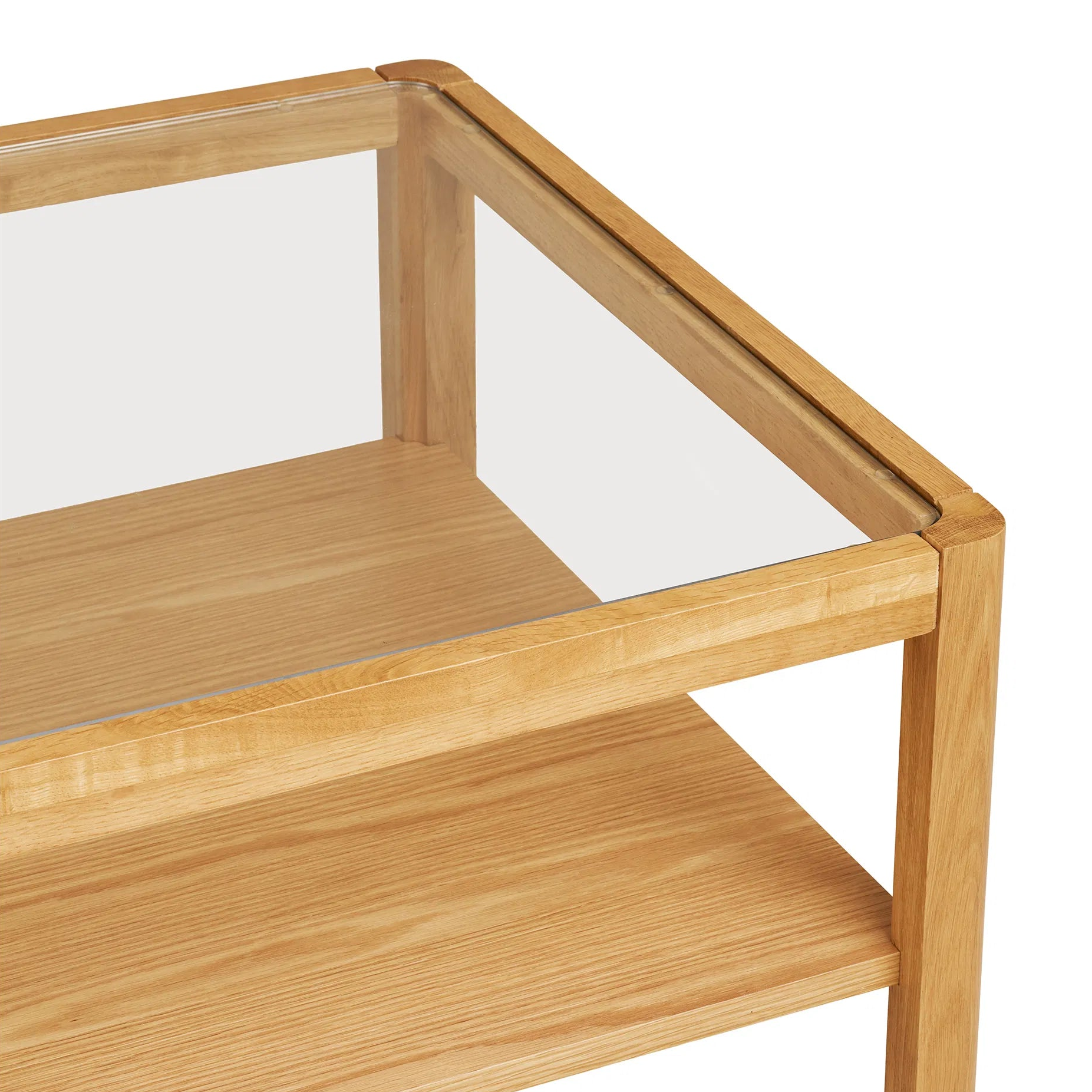 MOLOM | שולחן סלון מלבני מעץ וזכוכית, 110/60 ס"מ