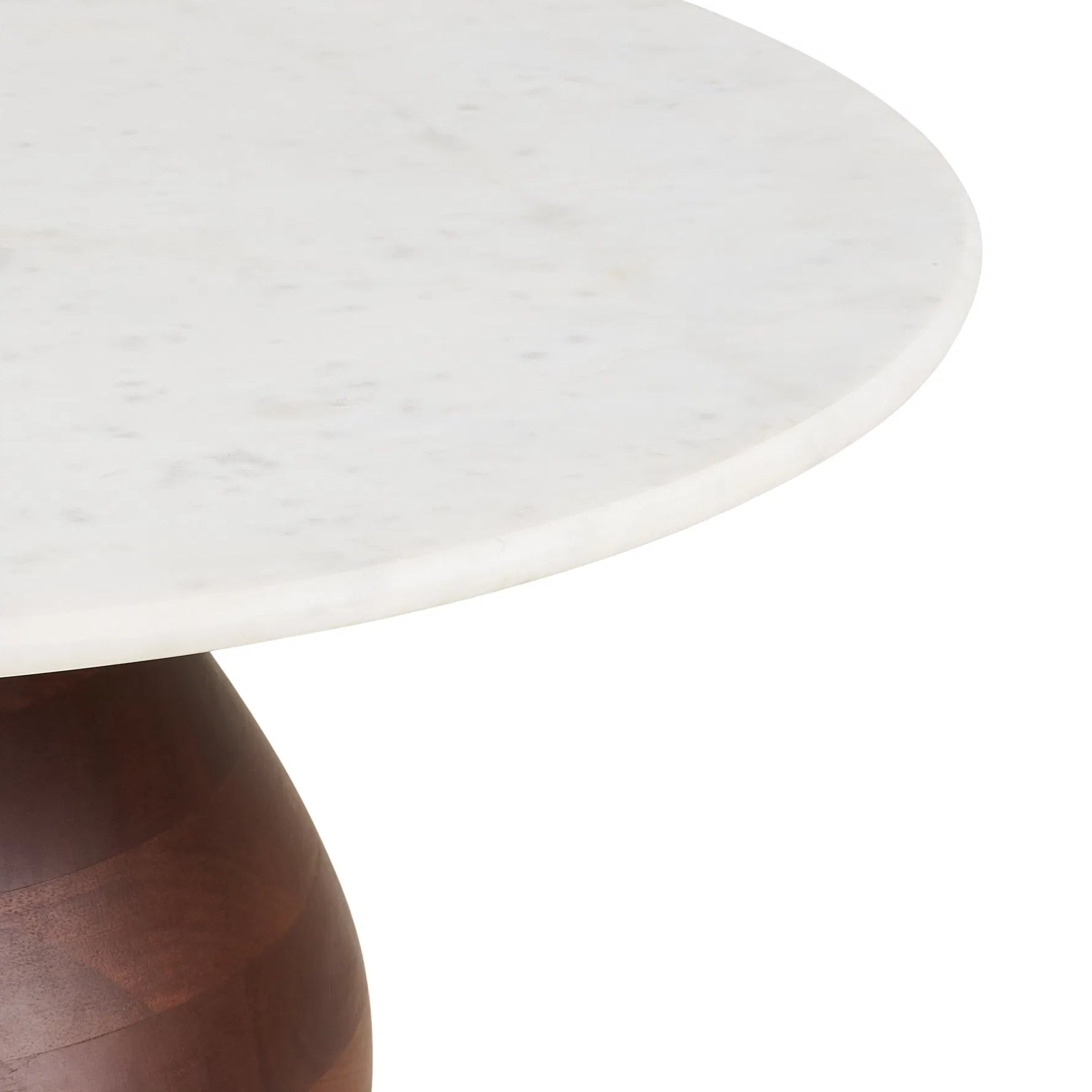 ARIP | שולחן סלון עגול מעץ מנגו מלא ושיש, קוטר 70 ס"מ