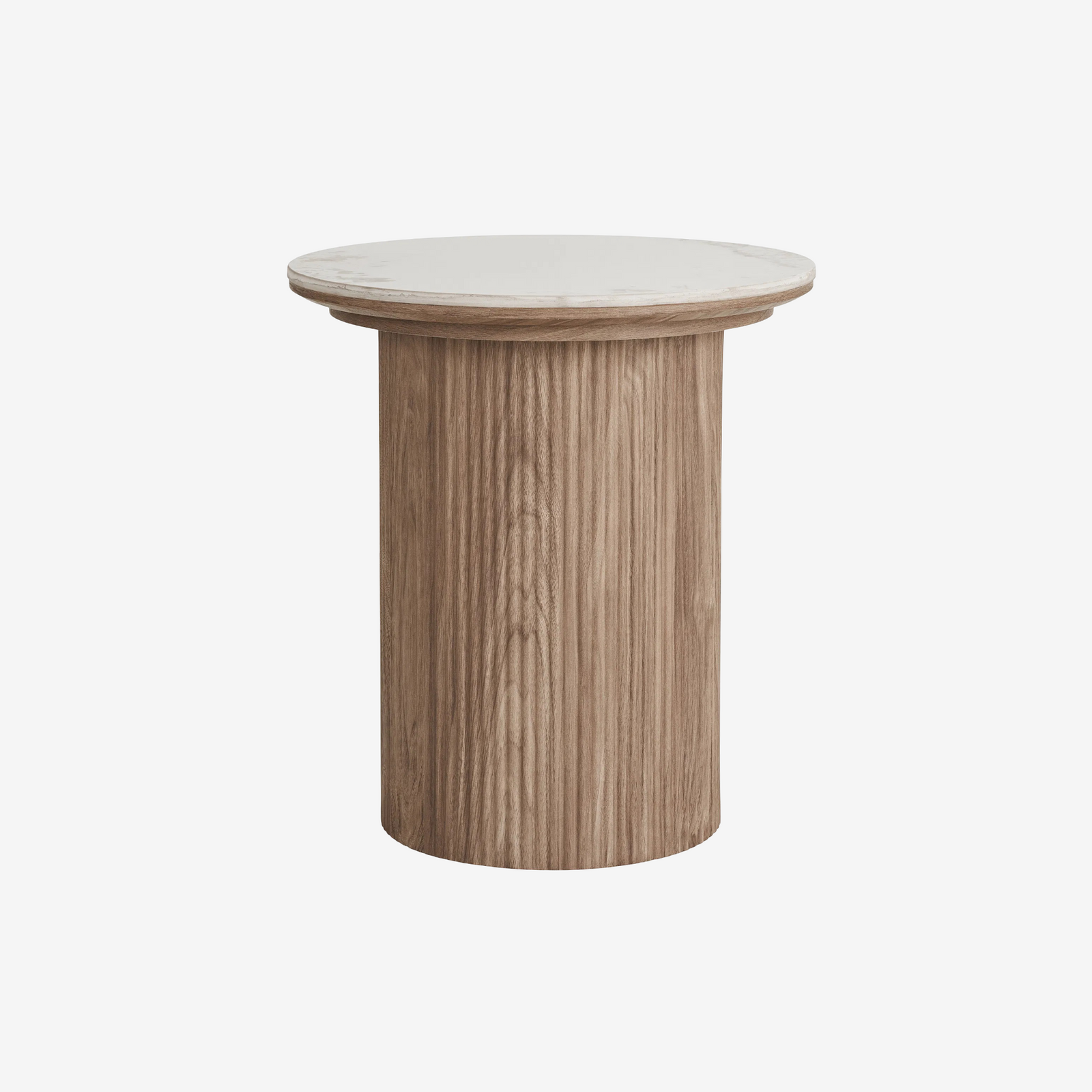 RASESI | שולחן צד עגול מעץ וקרמיקה, קוטר 45 ס"מ