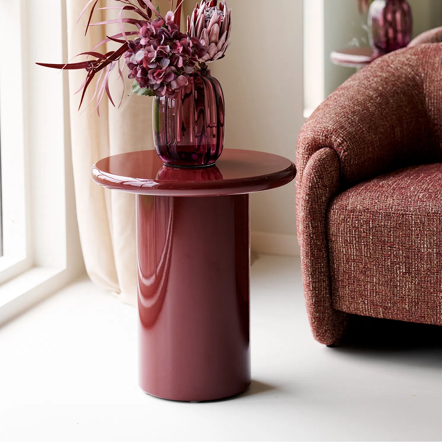 ARONSOL | שולחן צד עגול מעץ, קוטר 45 ס"מ