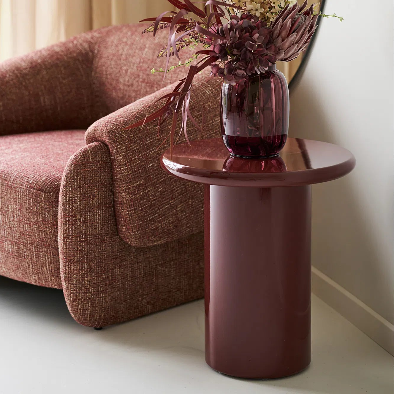 ARONSOL | שולחן צד עגול מעץ, קוטר 45 ס"מ