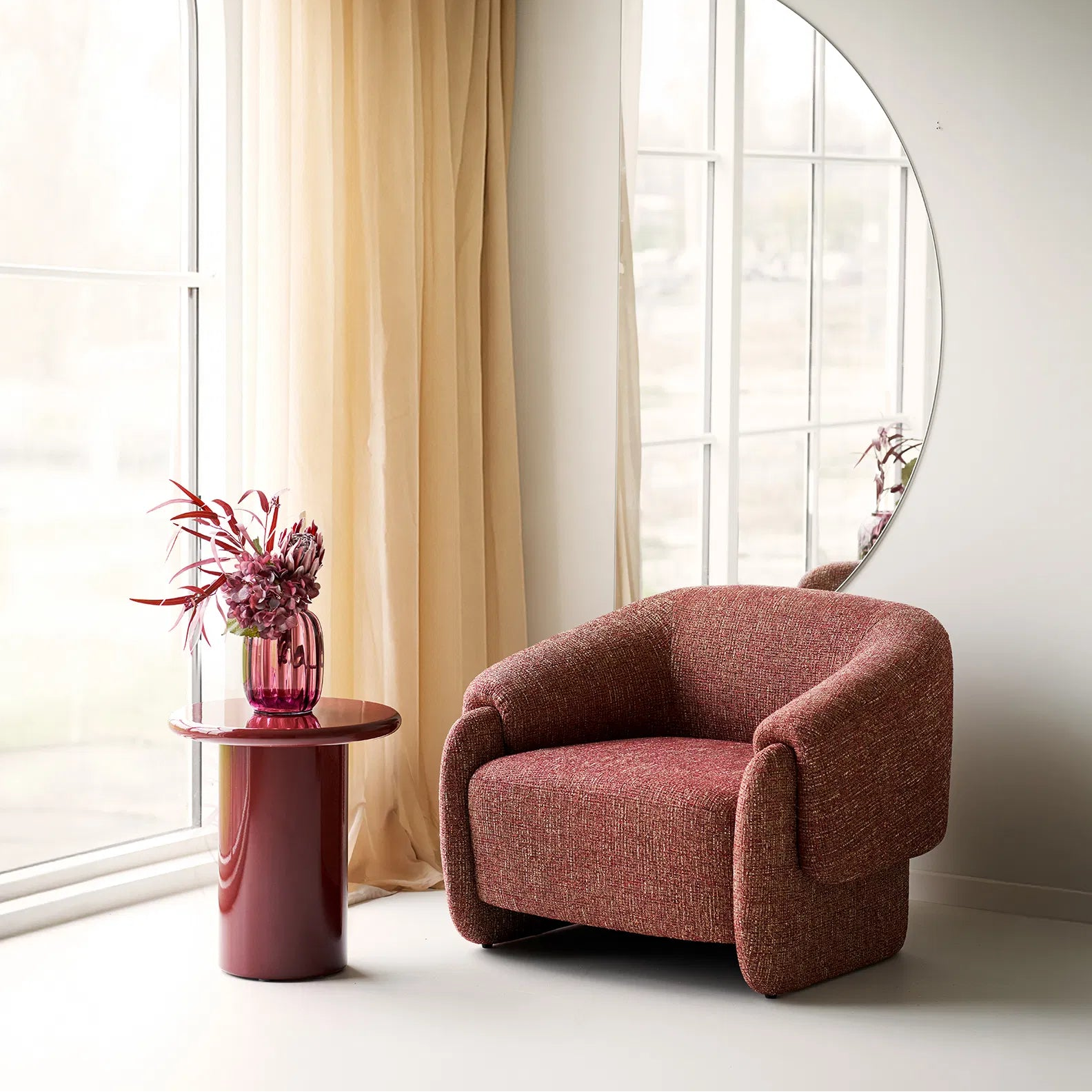 ARONSOL | שולחן צד עגול מעץ, קוטר 45 ס"מ