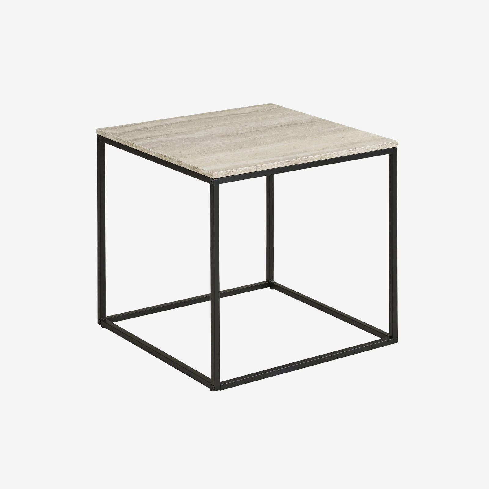 LIRA | שולחן צד ריבועי ממלמין ומתכת, 45/45 ס"מ