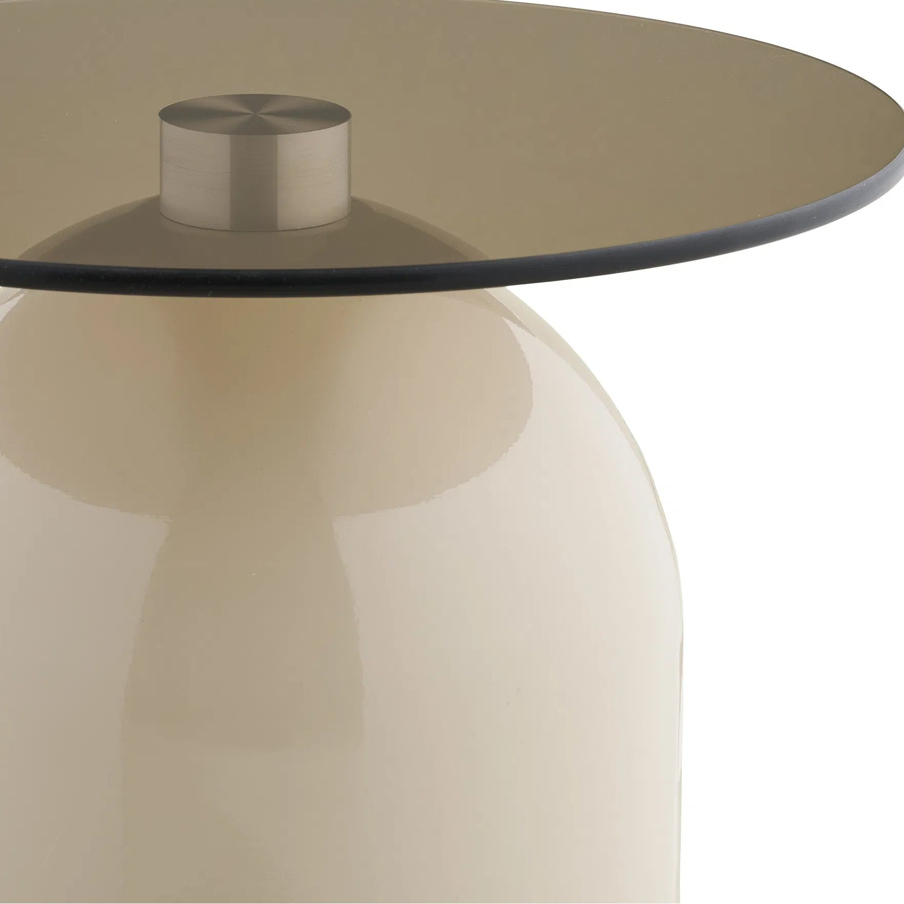 KOVA | שולחן צד עגול ממתכת וזכוכית, קוטר 40 ס"מ - KUALA