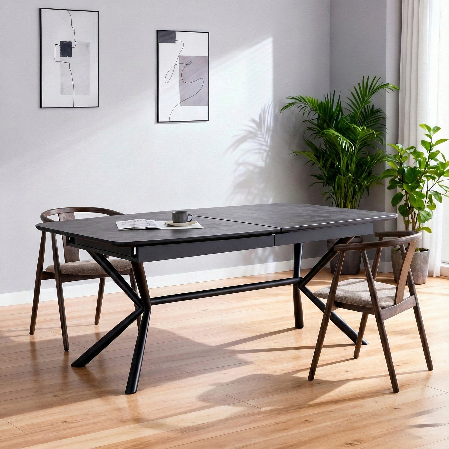 KARG | שולחן אוכל מלבני 180/100 ס"מ, נפתח ל-270 ס"מ, עד 12 סועדים