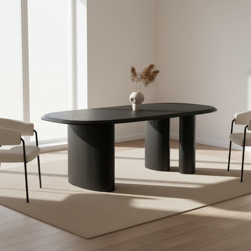 NESTRO | שולחן אוכל אובלי 220/100 ס"מ, עד 10 סועדים