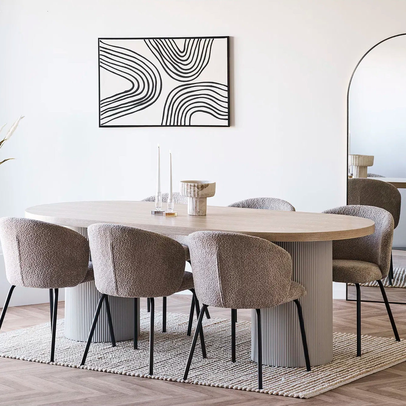 ZERIN | שולחן אוכל אובלי מעץ, 10020 ס"מ - KUALA