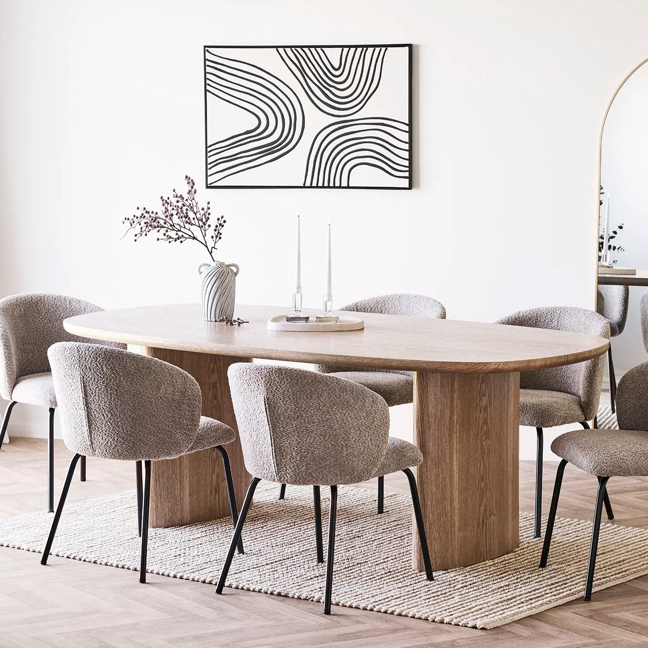 ZERON | שולחן אוכל אובלי מעץ, 11010 ס"מ - KUALA