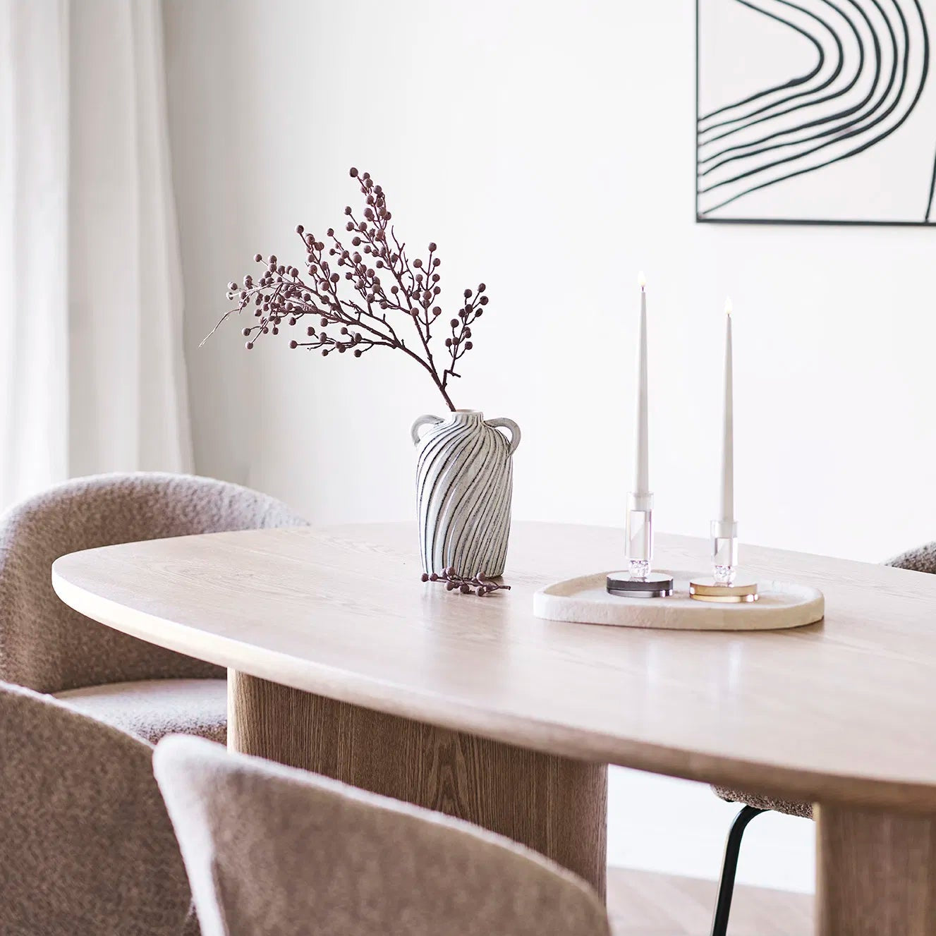 ZERON | שולחן אוכל אובלי מעץ, 11010 ס"מ - KUALA