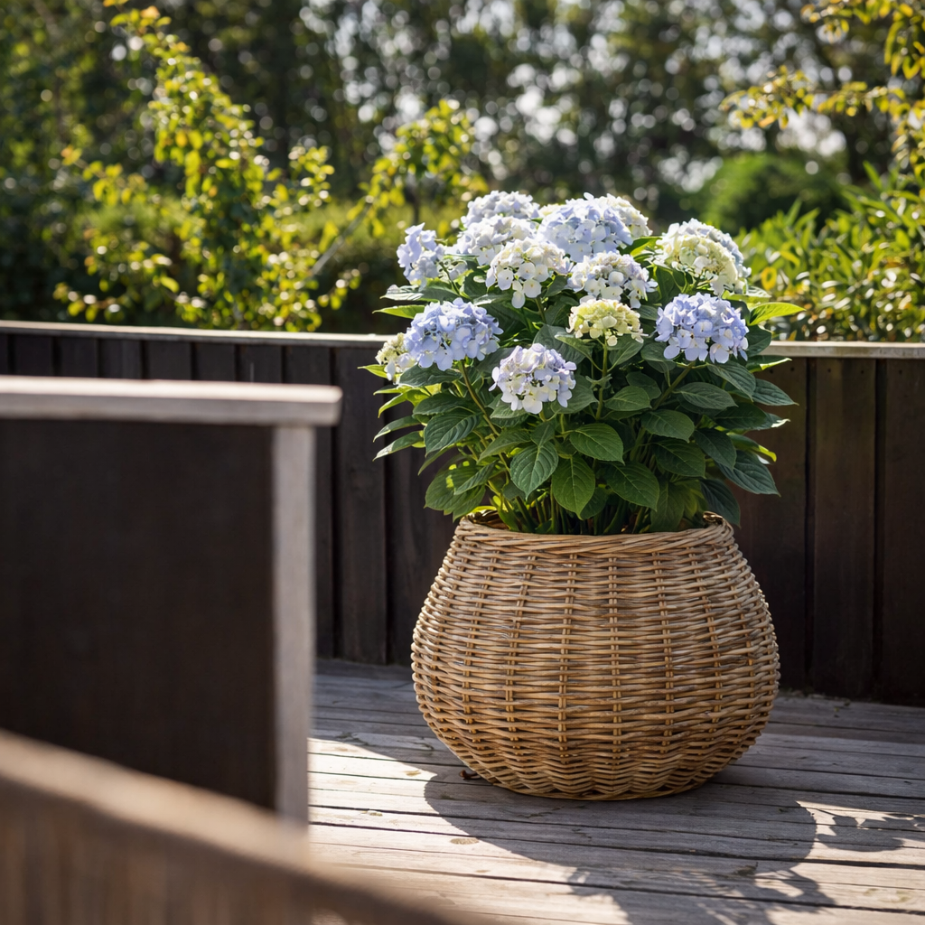 FILO | סט עציצים עגולים מראטן בגוון טבעי - KUALA