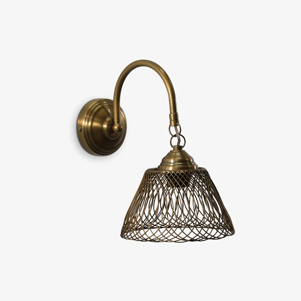 SABANE | מנורת קיר רשת ממתכת בגוון פליז