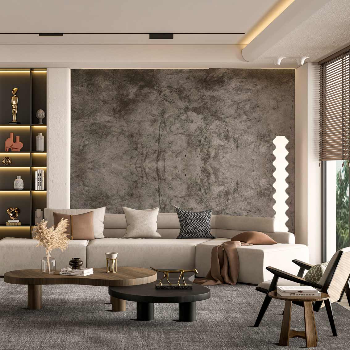 LEVAH | טפט בטון אפור תעשייתי