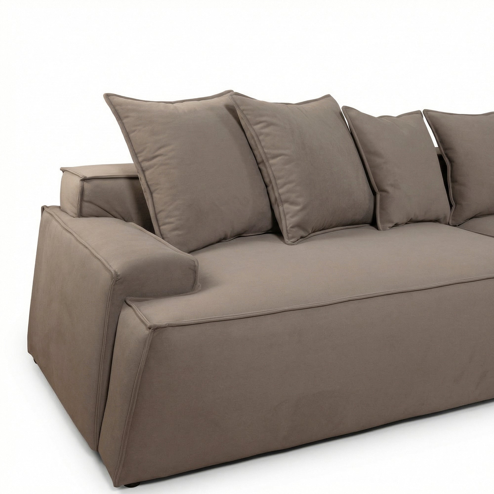 HELVARDO | ספה תלת מושבית מודרנית מרופדת בבד אריג