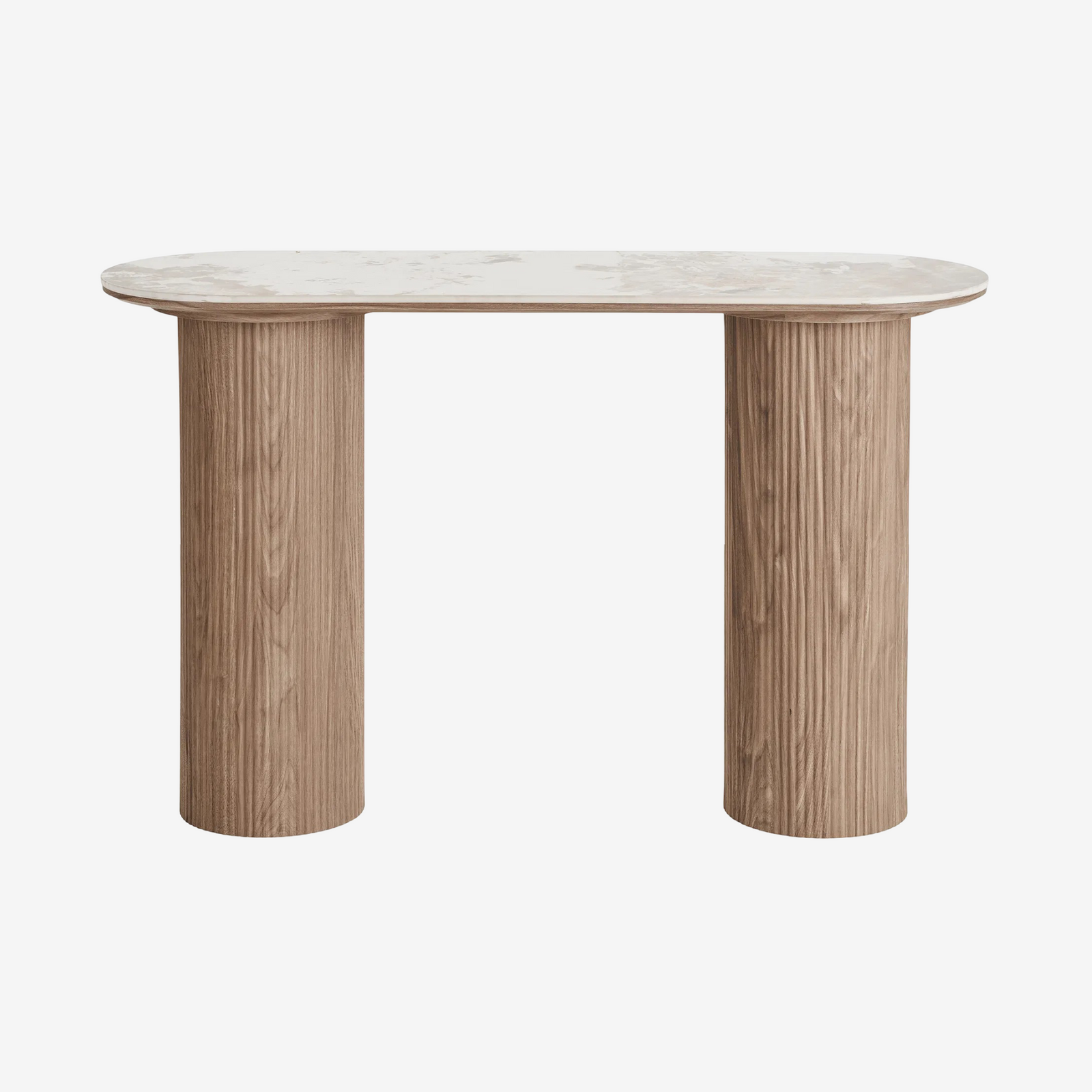 YUSONU | קונסולה מקרמיקה ועץ, עם מדף עליון