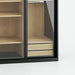 תמונה מזווית מספר 3 של המוצר JUGER | ארון הזזה בשילוב מלמין אלון מבוקע טבעי ו-3 דלתות זכוכית