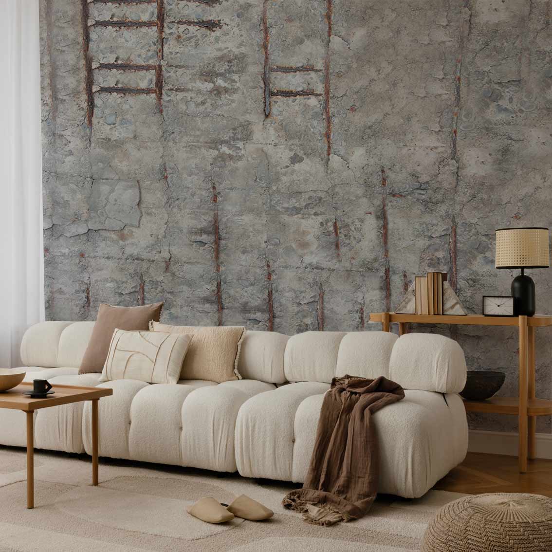 RINUY | טפט בטון חשוף עם ברזל חלוד